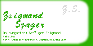 zsigmond szager business card